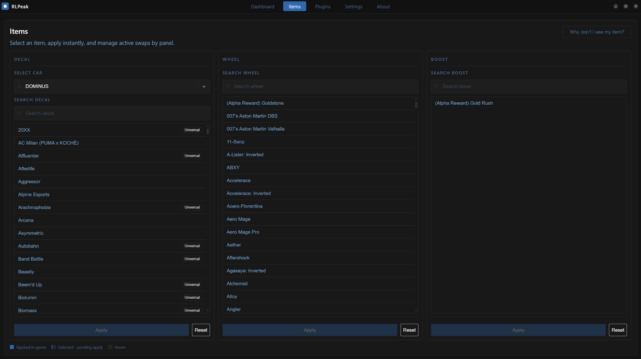 RLPeak app screenshot